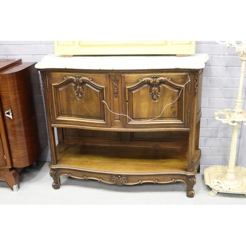 234 - French marble topped Louis XV style sideboard, approx 103cm H x 130cm W x 46cm D