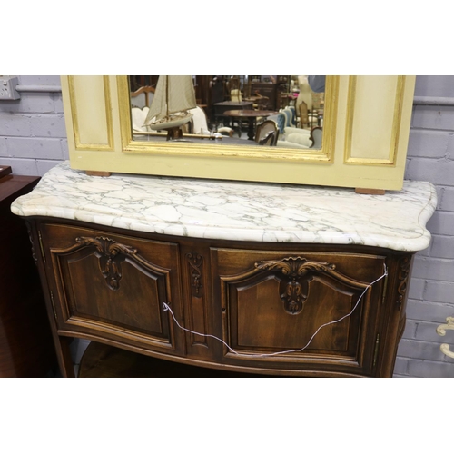 234 - French marble topped Louis XV style sideboard, approx 103cm H x 130cm W x 46cm D