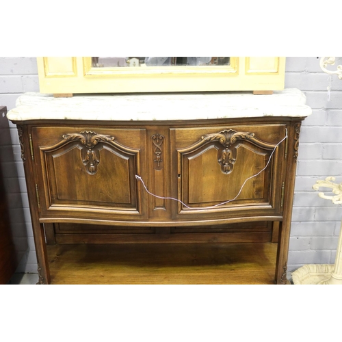 234 - French marble topped Louis XV style sideboard, approx 103cm H x 130cm W x 46cm D