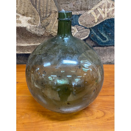 256 - Green glass bon bon, approx 37cm H