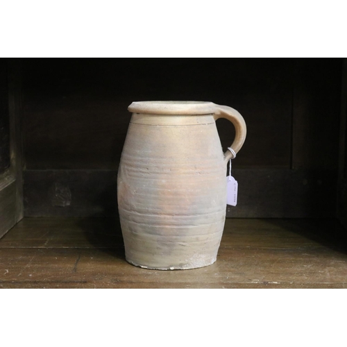 10 - French pottery jug, approx 23cm H