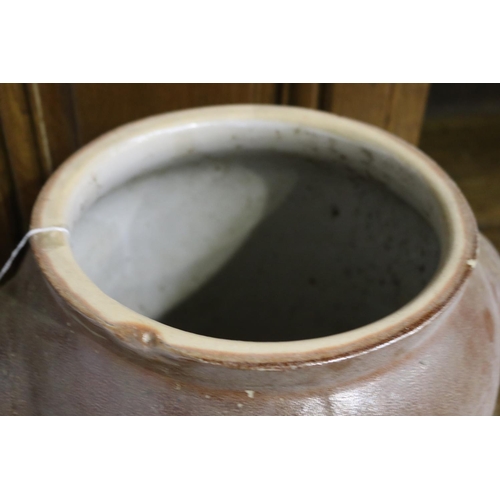 13 - French stoneware confit pot, approx 26cm H