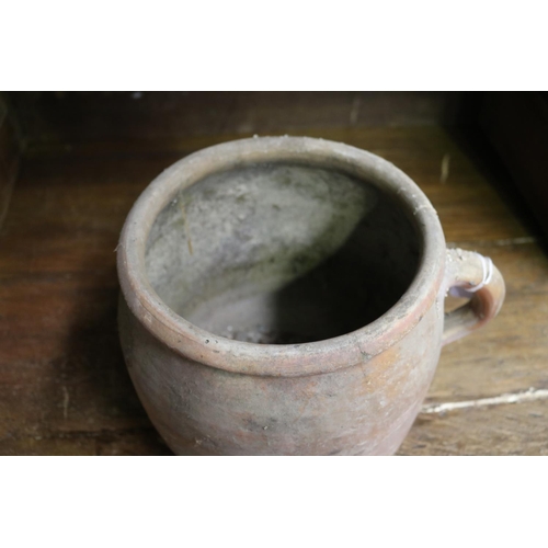 16 - French stoneware confit pot, approx 19cm H