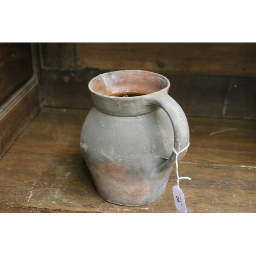 20 - French stoneware jug, approx 18cm H