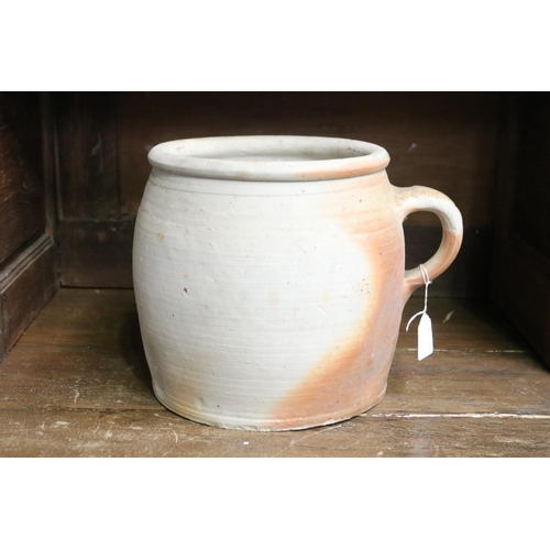 27 - French pottery confit pot, approx 24cm H