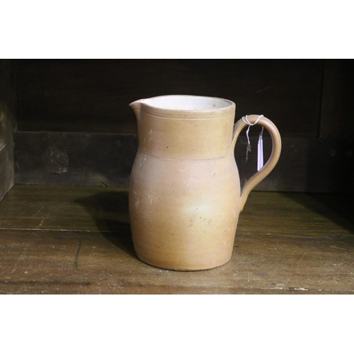 9 - French pottery jug, approx 20cm H