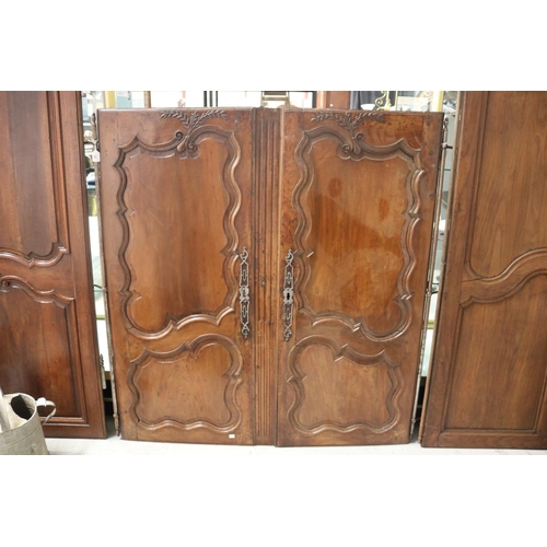 39 - Pair of antique French doors, approx 143cm H x 62cm W and 143cm H x 71cm W (2)