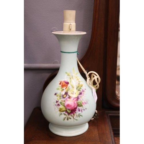 101 - Antique French vase converted to lamp, approx 37cm H