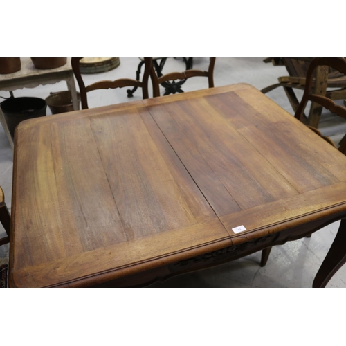73 - Vintage French Louis XV style dining table, approx 76cm H x 125cm W x 105cm D