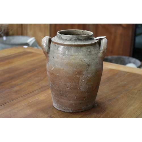 81 - French stoneware confit pot, approx 25cm H
