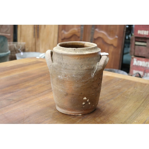 82 - French stoneware confit pot, approx 25cm H
