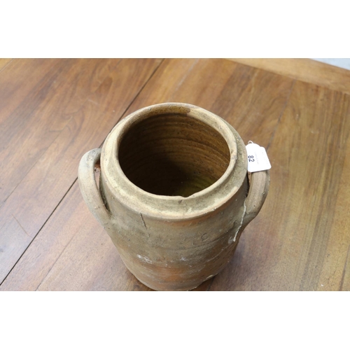 82 - French stoneware confit pot, approx 25cm H