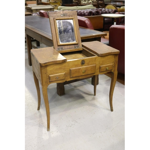 363 - Antique early French Oak dressing table, likely 18th century, approx 74cm H x 80cm W x 47cm D