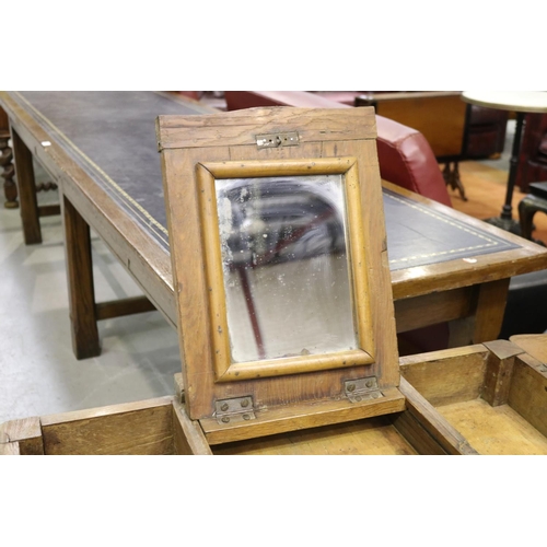 363 - Antique early French Oak dressing table, likely 18th century, approx 74cm H x 80cm W x 47cm D