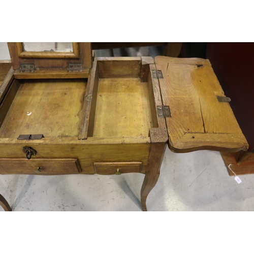 363 - Antique early French Oak dressing table, likely 18th century, approx 74cm H x 80cm W x 47cm D