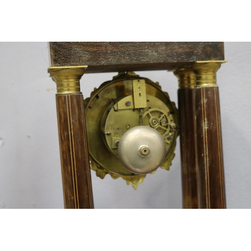 117 - Antique French Napoleon III portico mantle clock, circa 1850s-70s?, no key and no pendulum, unknown ... 