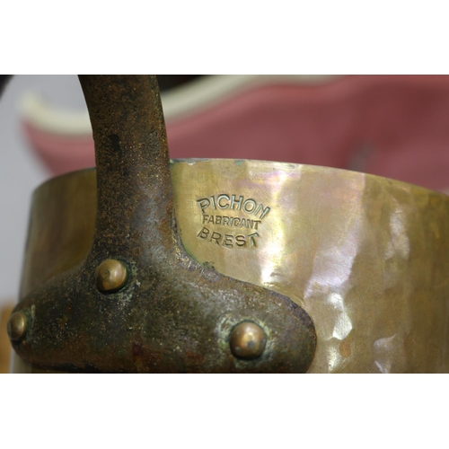 163 - Set of five French copper and wrought iron heavy gauge saucepans, approx 21cm Dia and smaller (5)