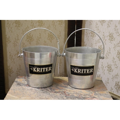 170 - Pair of French Kriter ice buckets, each approx 15cm H x 14cm Dia