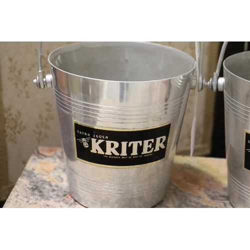 170 - Pair of French Kriter ice buckets, each approx 15cm H x 14cm Dia