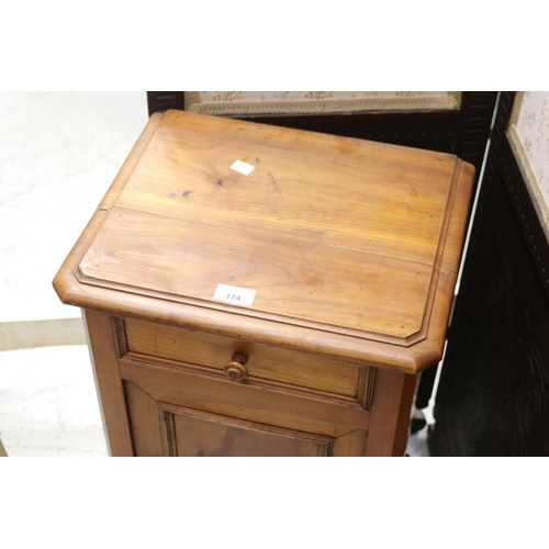 174 - Antique French Louis Philippe walnut nightstand, approx 73cm H