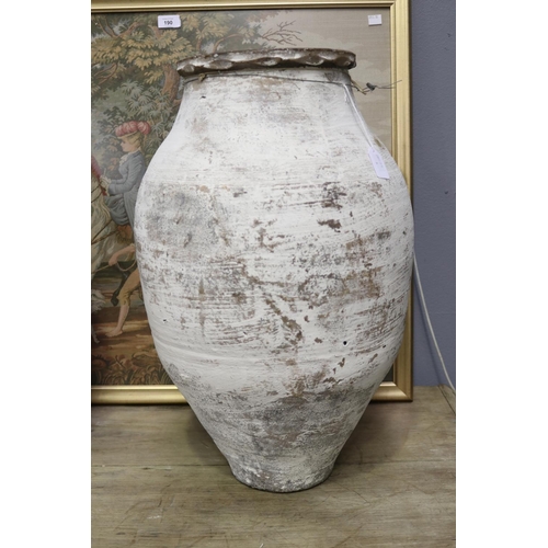 188 - Decorative white painted pot, approx 59cm H