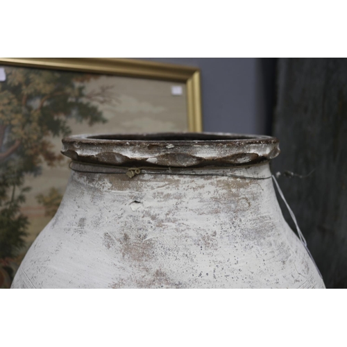 188 - Decorative white painted pot, approx 59cm H