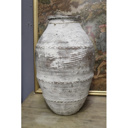 189 - Decorative white painted pot, approx 57cm H