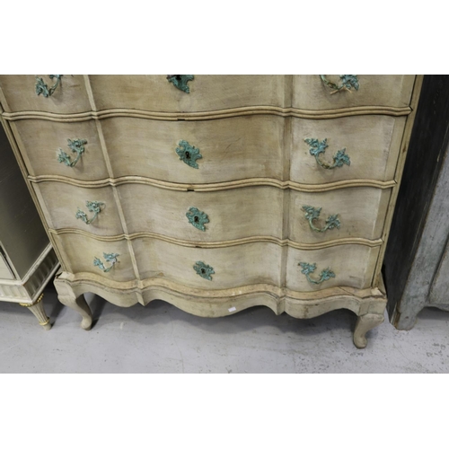 191 - 19th century French bleached commode on stand, with locking drawers, approx 115cm H x 116cm W x 60cm... 