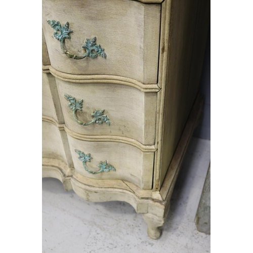 191 - 19th century French bleached commode on stand, with locking drawers, approx 115cm H x 116cm W x 60cm... 