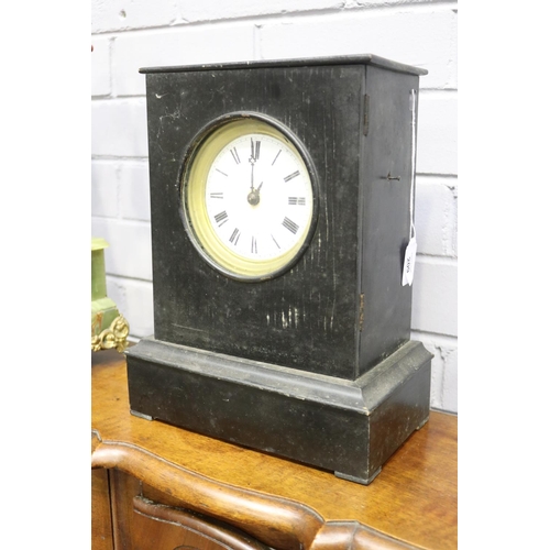 209 - Wooden cased mantle clock, no key and no pendulum, unknown working condition, approx 33cm H x 26cm W... 