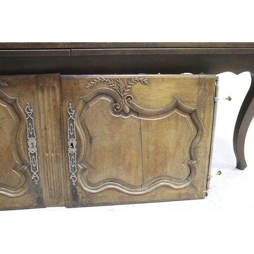 213 - Pair of antique French Louis XV style buffet doors, approx 62cm H x 69cm W and 62cm H x 79cm W (2)