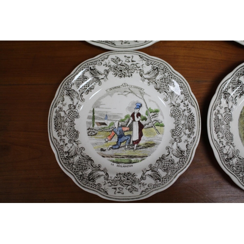 445 - Four antique French Gein plates, each approx 20cm Dia (4)
