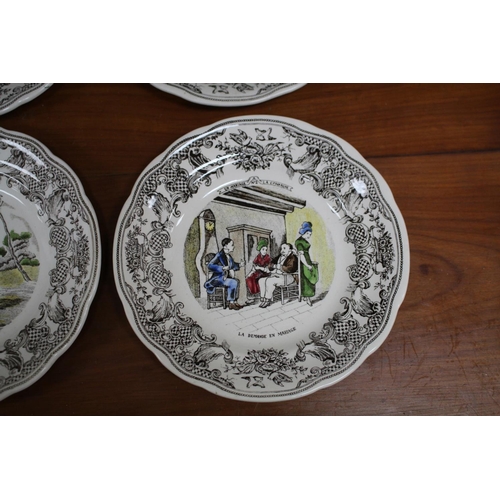 445 - Four antique French Gein plates, each approx 20cm Dia (4)