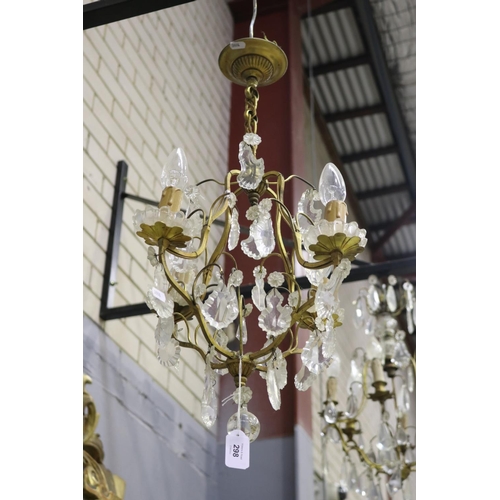 298 - French chandelier, unknown working condition, approx 65cm H