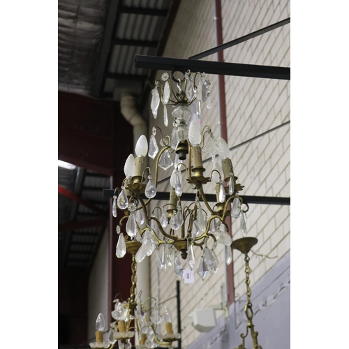 299 - French chandelier, unknown working condition, approx 70cm H