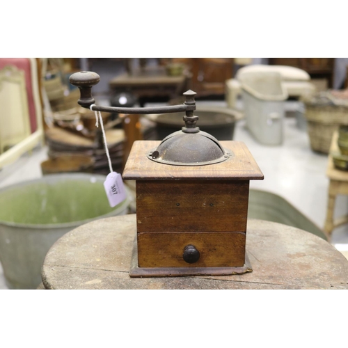 307 - French coffee grinder, approx 22cm H