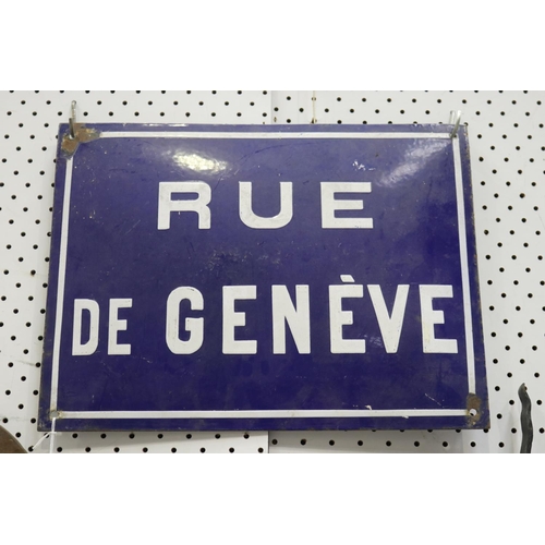 316 - French enamel sign - Rue de Geneve, approx 30cm x 40cm