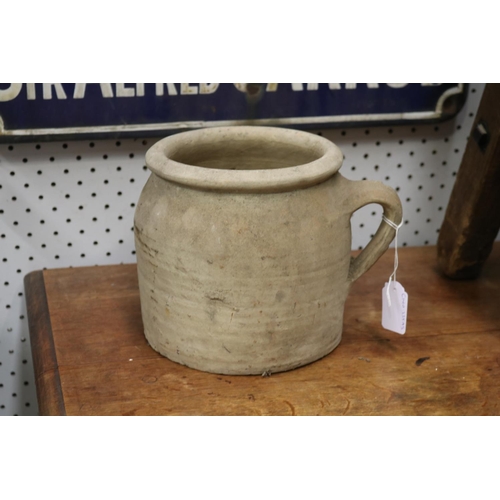 329 - French stoneware confit pot, approx 17cm H