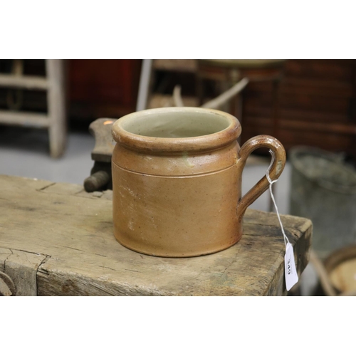 349 - French stoneware confit pot, approx 12cm H