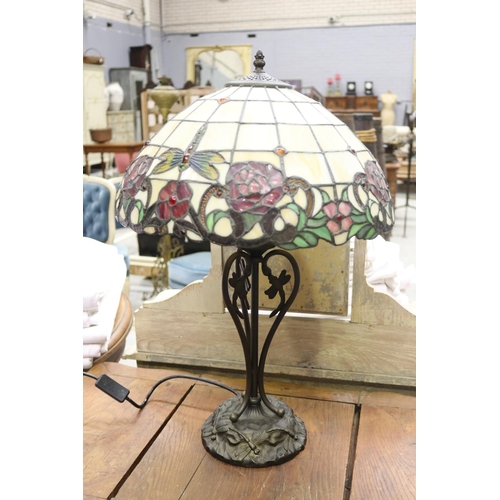 357 - Modern Tiffany style dragon fly lamp, approx 62cm H