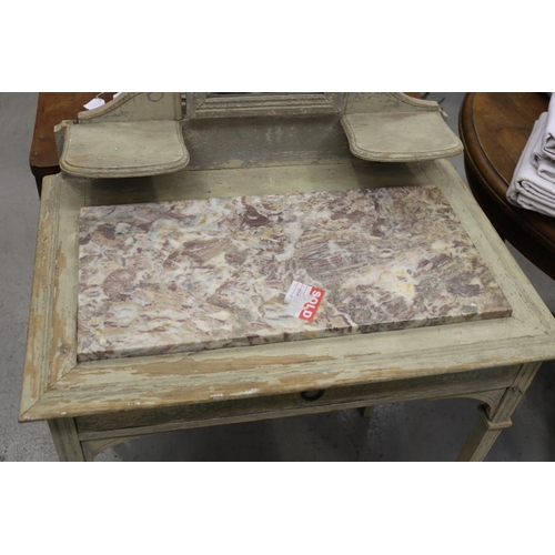 362 - French marble topped dressing table, painted, approx 125cm H x 75cm W x 50cm D