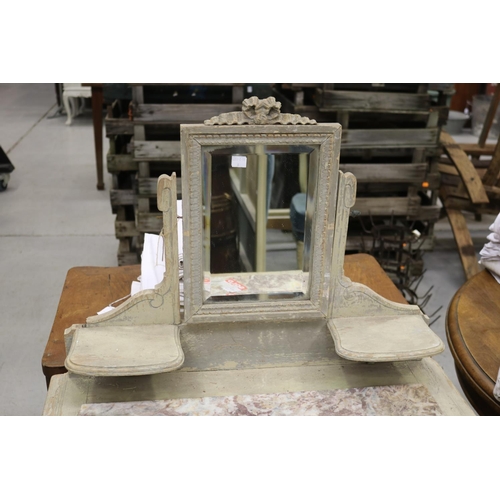 362 - French marble topped dressing table, painted, approx 125cm H x 75cm W x 50cm D