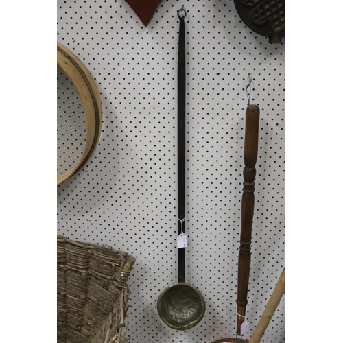 377 - Long handle small saucepan, approx 88cm L