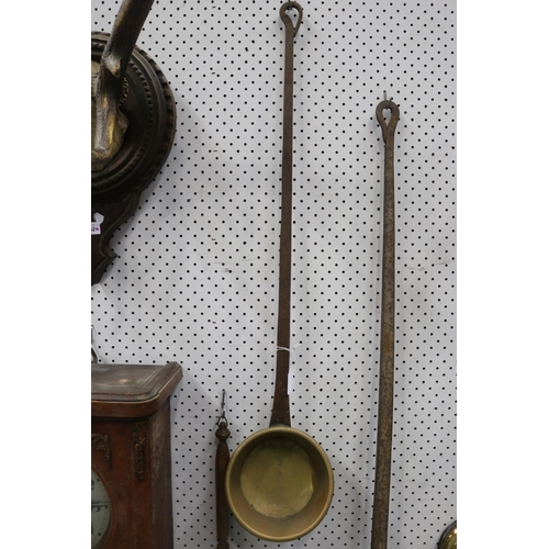 385 - French long handled small saucepan, approx 93cm L