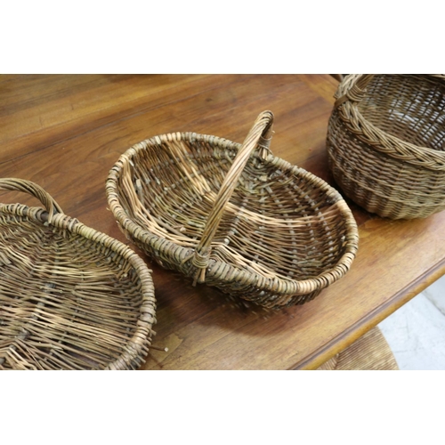 436 - Pair of French woven baskets, each approx 27cm H including handle x 37cm W x 24cm D (2)