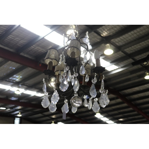 449 - French chandelier, missing shades, unknown working condition, approx 58cm H