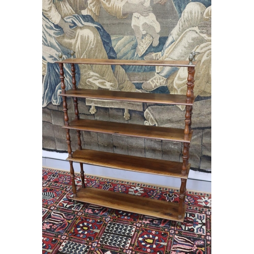 2 - Antique French hanging multi tiered shelf, with brass finials & mounts, approx 134cm H x 100cm W x 2... 