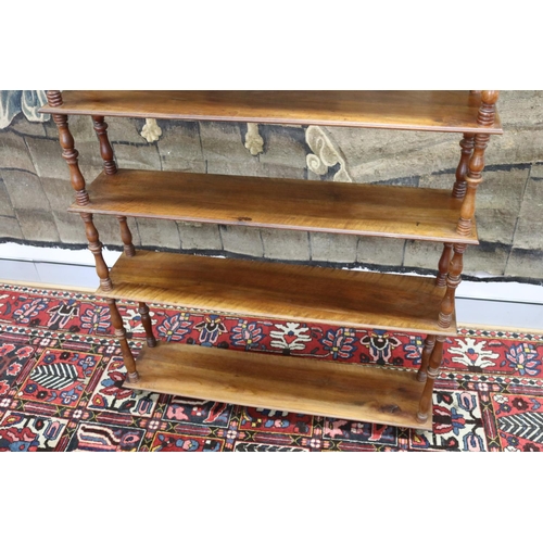 2 - Antique French hanging multi tiered shelf, with brass finials & mounts, approx 134cm H x 100cm W x 2... 