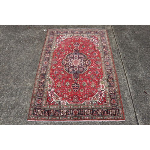 160 - Persian Tabriz geometric hand knotted carpet, approx 298cm x 195cm
