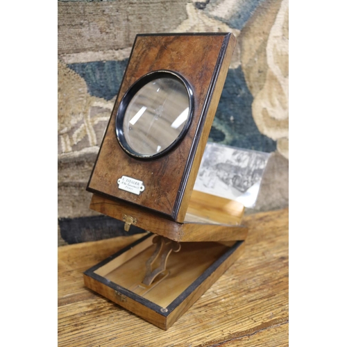 41 - Antique late 19th century French graphoscope stereoscopic viewer by E. Ziegler, Paris, with two post... 